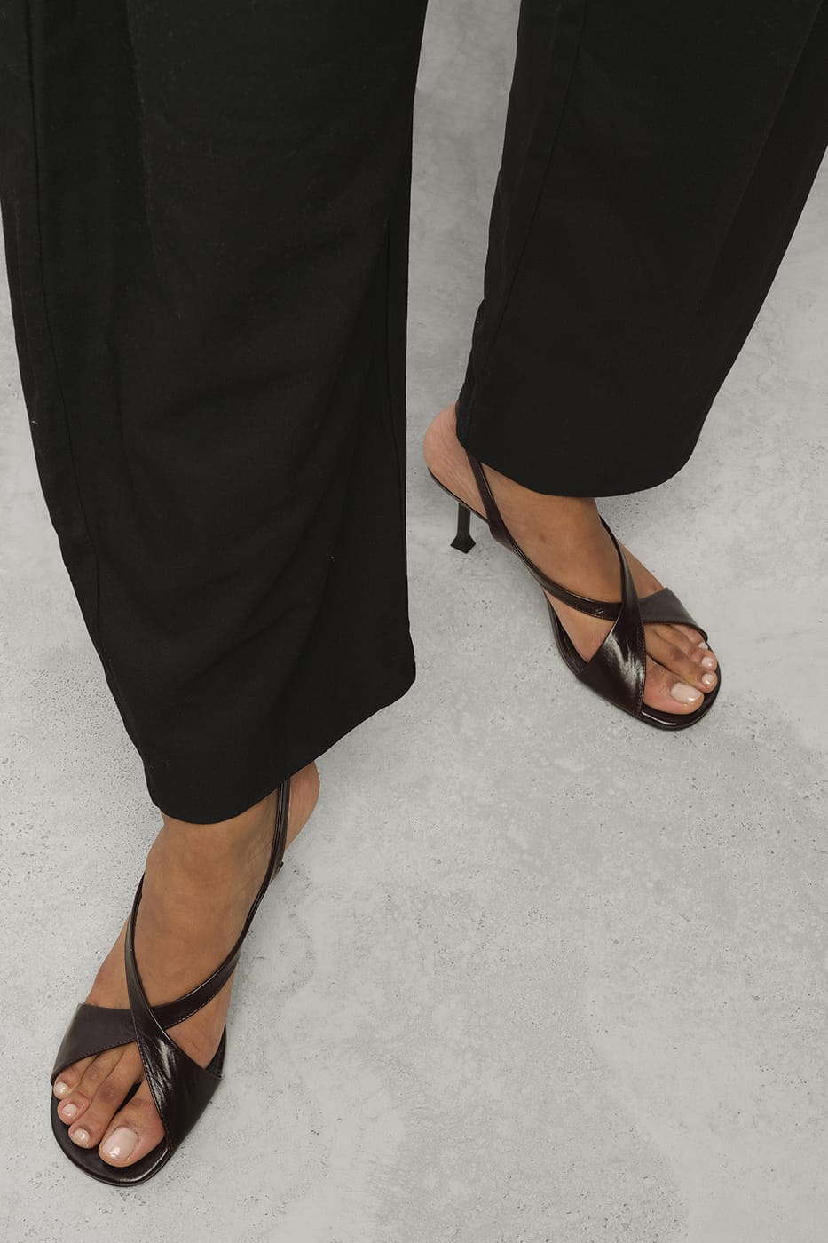 Alda Heel Black Crinkle