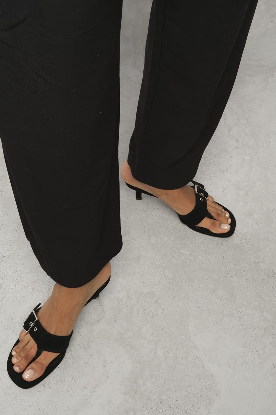 Zaria Kitten Heel Black Suede