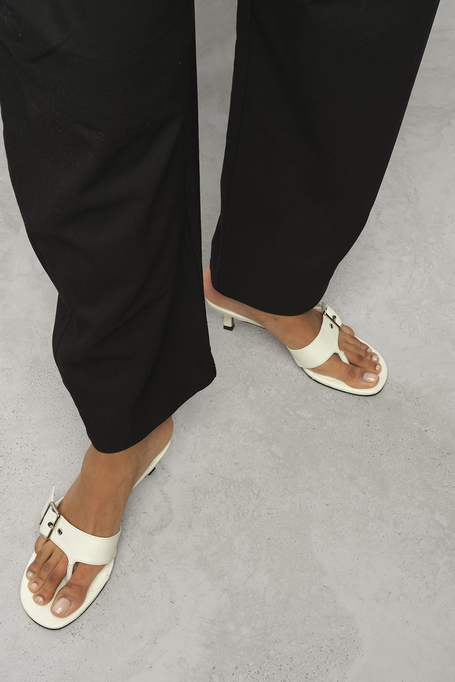 Zaria Kitten Heel Ecru Crinkle