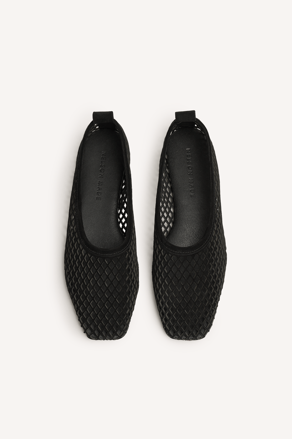 Lou Perforated Flat Black Suede