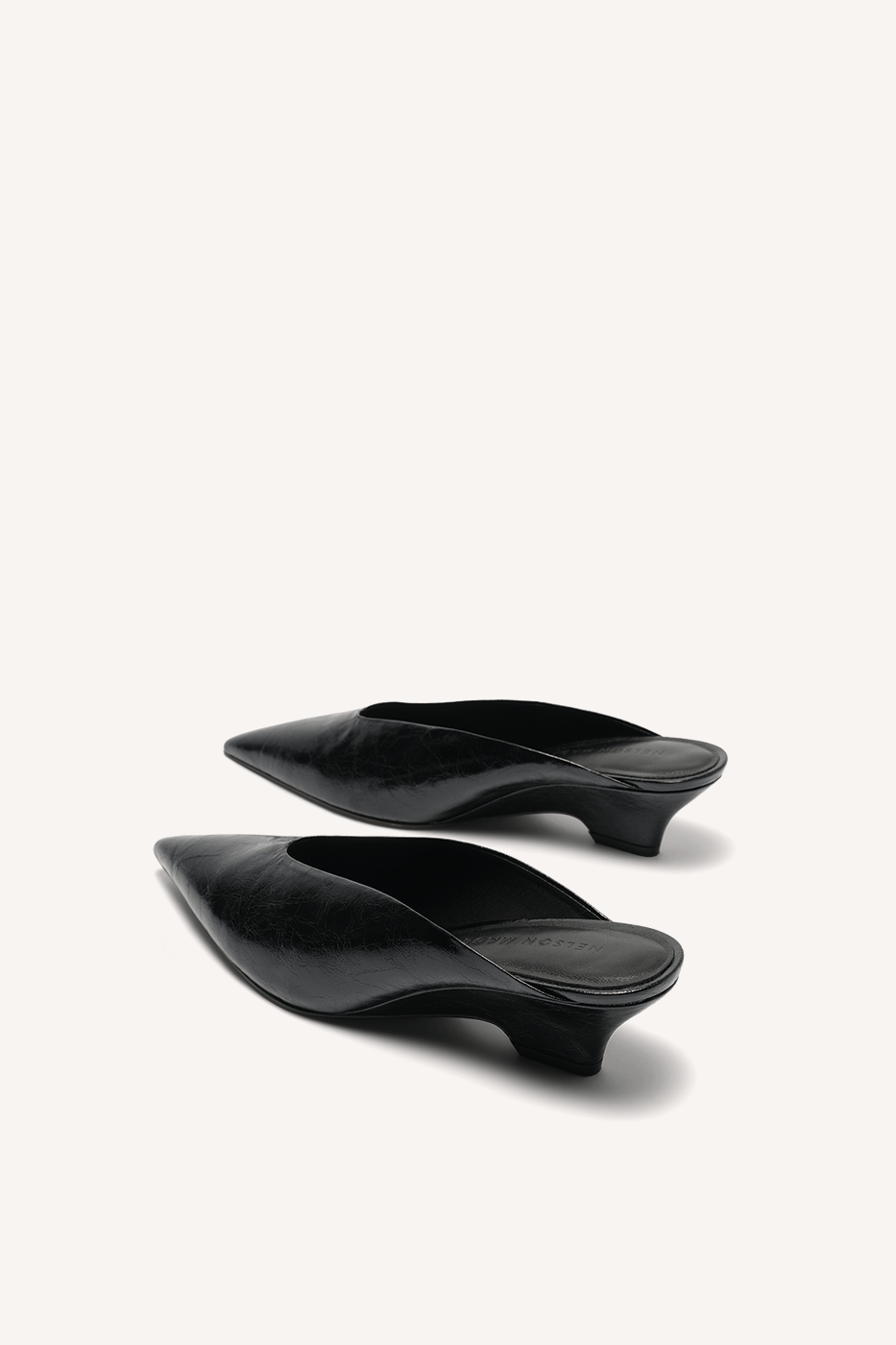 Mina Mule Black Crinkle
