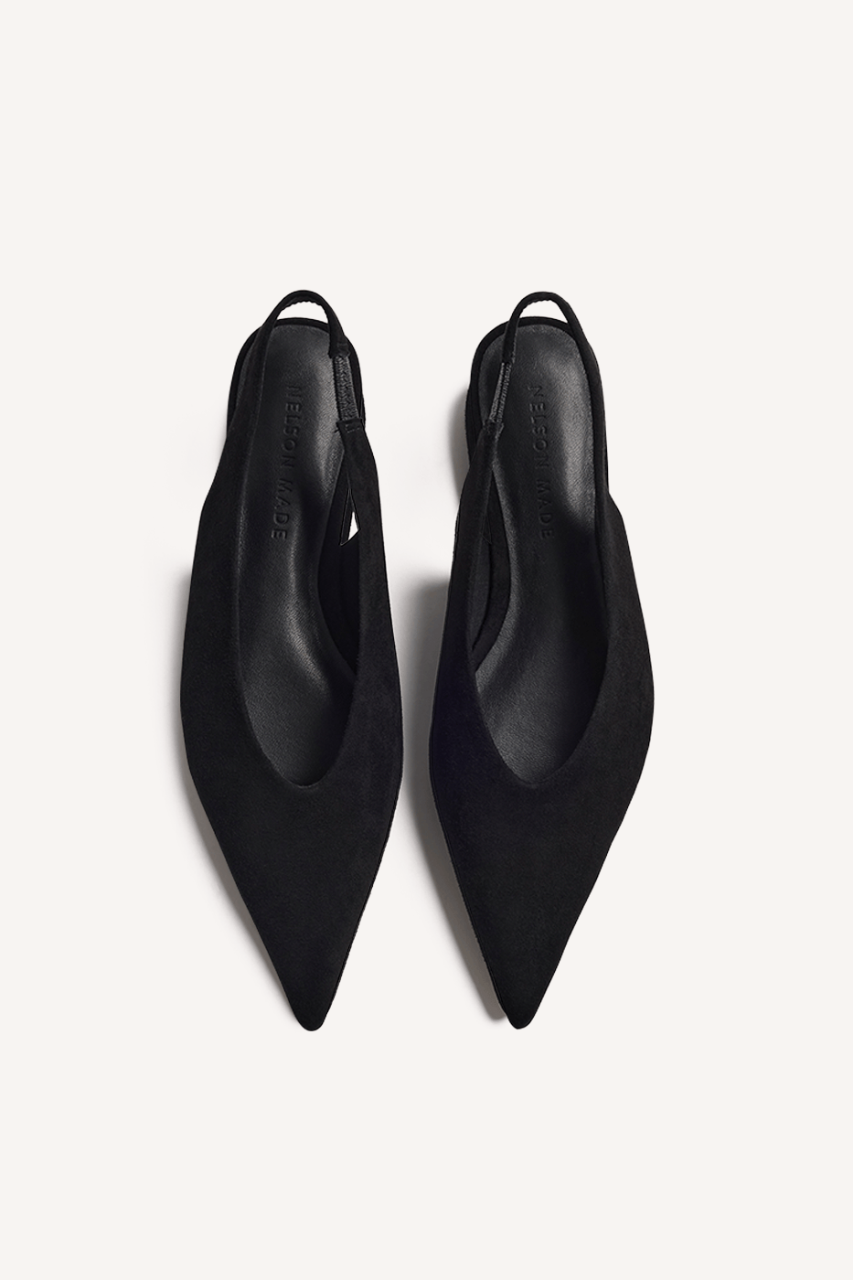 Mira Flat Black Suede