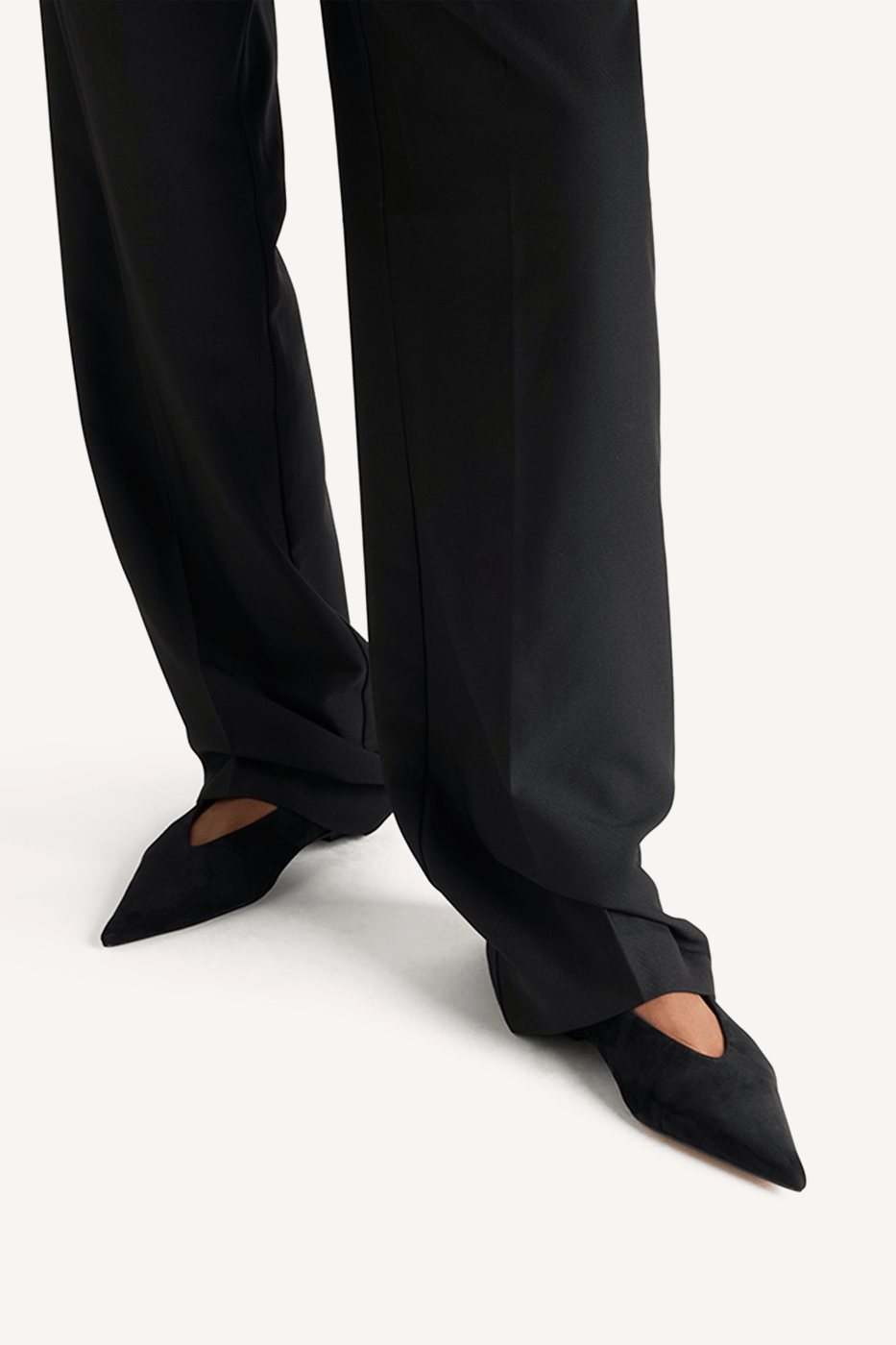 Mira Flat Black Suede