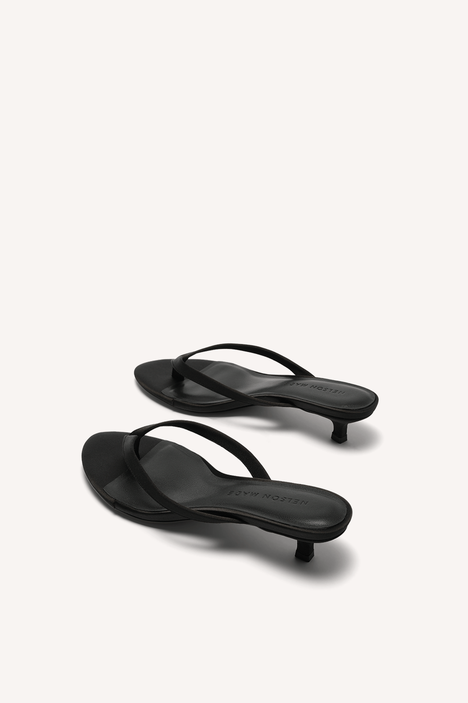 Sonni Kitten Heel Black Satin