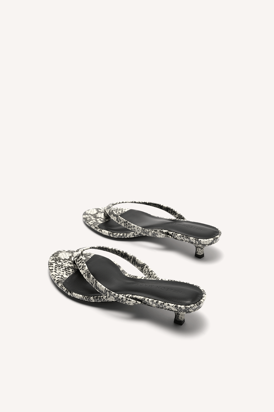 Sonni Kitten Heel Snake Emboss