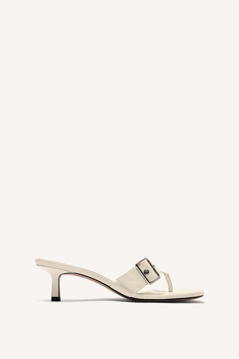 Zaria Kitten Heel Ecru Crinkle