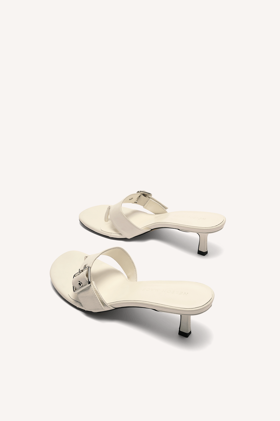 Zaria Kitten Heel Ecru Crinkle