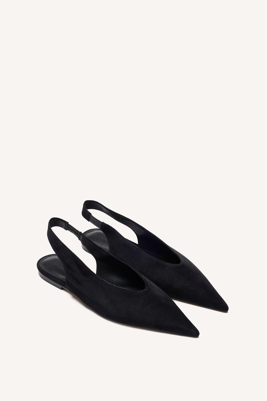 Mira Flat Black Suede